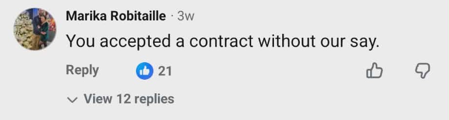 You accepted a contract without our say.